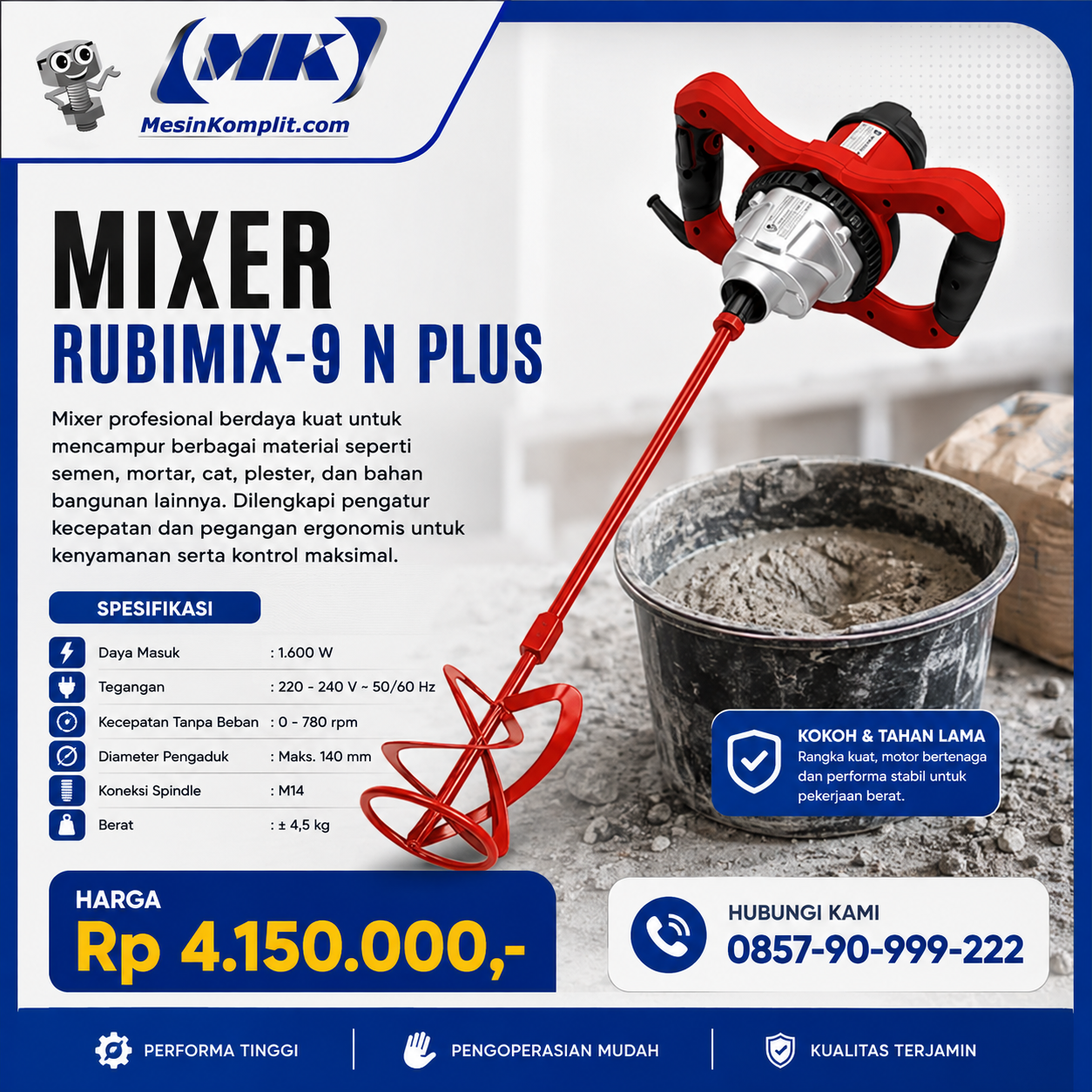 Pengaduk Mortar Portable ...